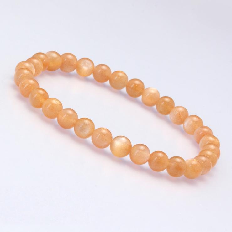 オレンジムーンストーン6mm シンプルブレスレット | 