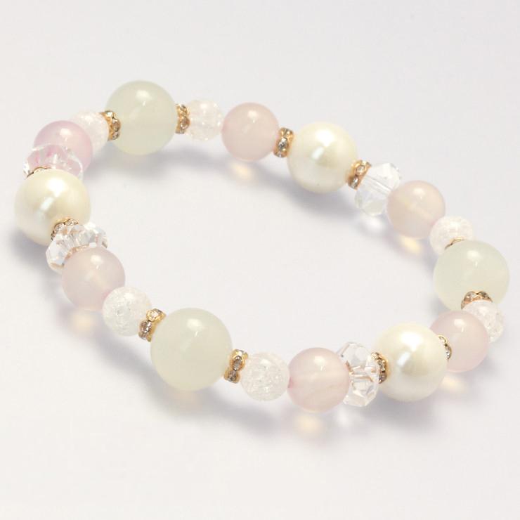 ホワイトムーンストーン・パール デザインブレスレット | 