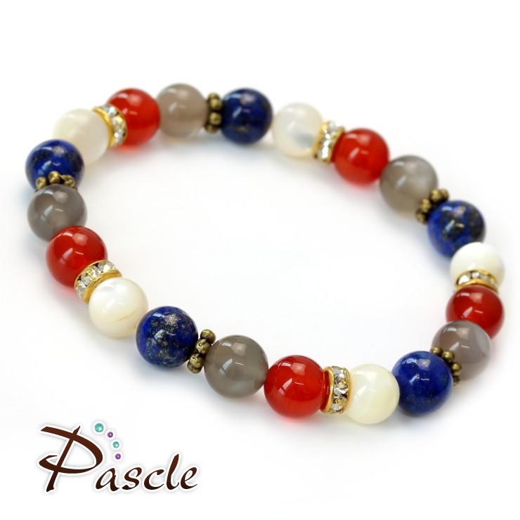 マザーオブパール・トリコロール デザインブレスレット |  | 01