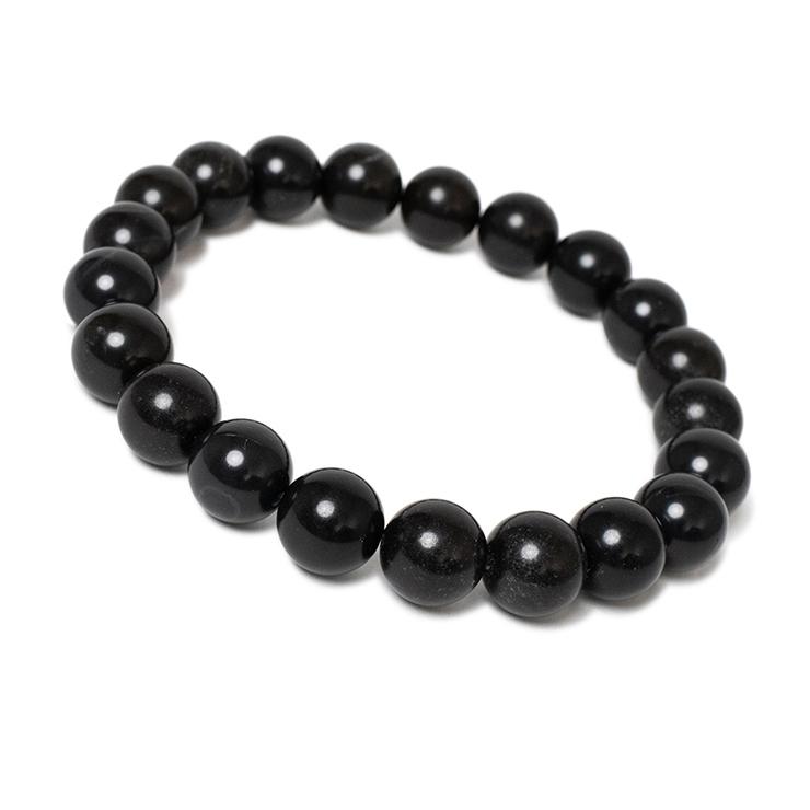 那智黒石（三重県）10mm シンプルブレスレット | 