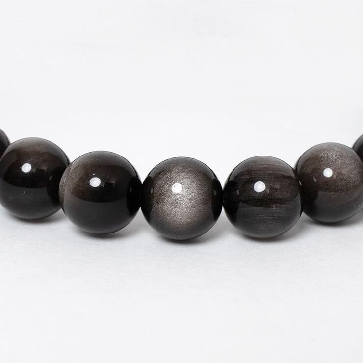 シルバーオブシディアン8mm シンプルブレスレット |  | 01