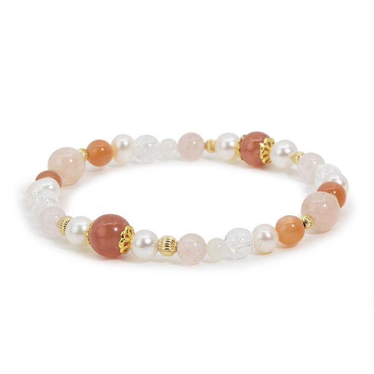 【一点もの】インカローズ・アコヤ真珠 デザインブレスレット | 