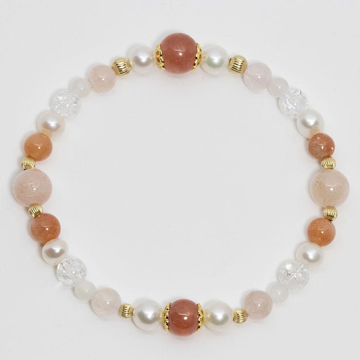 【一点もの】インカローズ・アコヤ真珠 デザインブレスレット |  | 02