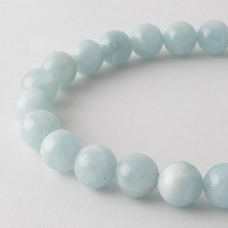 一点もの】アクアマリン8mm シンプルブレスレット【鑑別書付き 