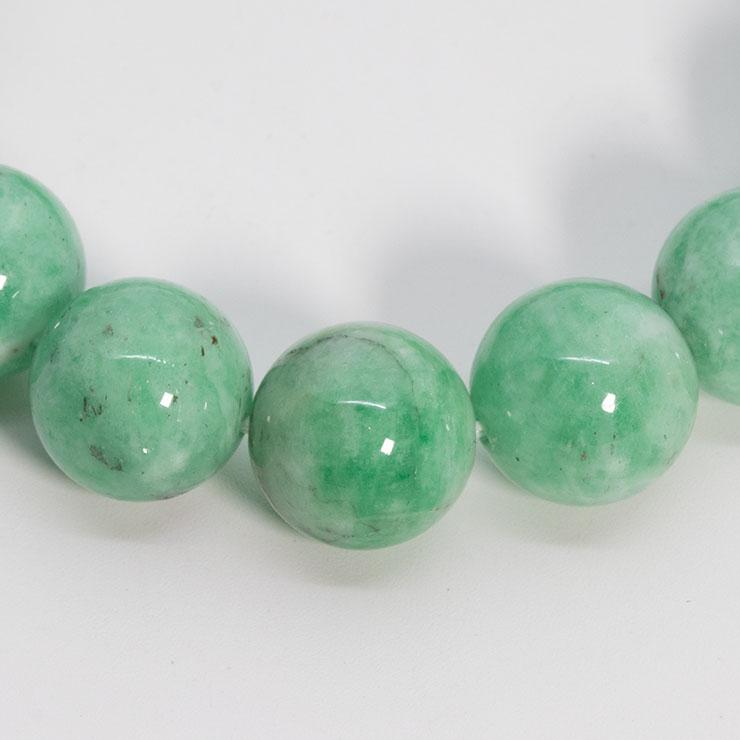 【一点もの】アグリゲート・グリーンベリル13mm シンプルブレスレット【鑑別書付き】 |  | 01