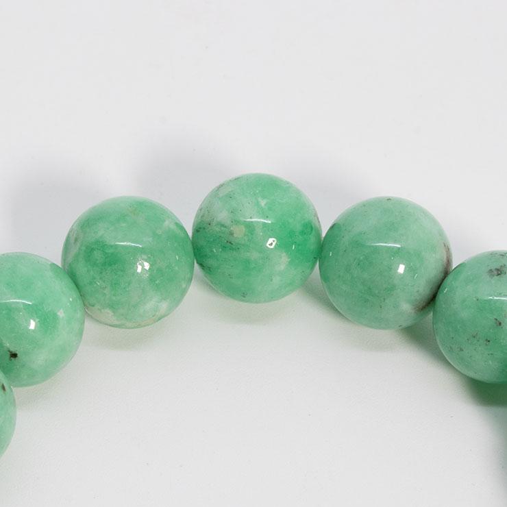 【一点もの】アグリゲート・グリーンベリル13mm シンプルブレスレット【鑑別書付き】 |  | 04