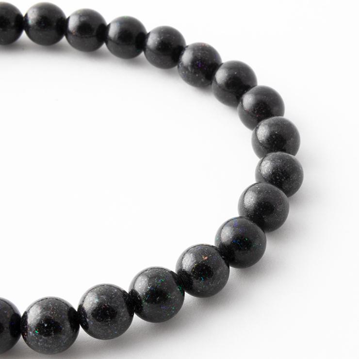 一点もの】ブラックマトリックスオパール6mm シンプルブレスレット