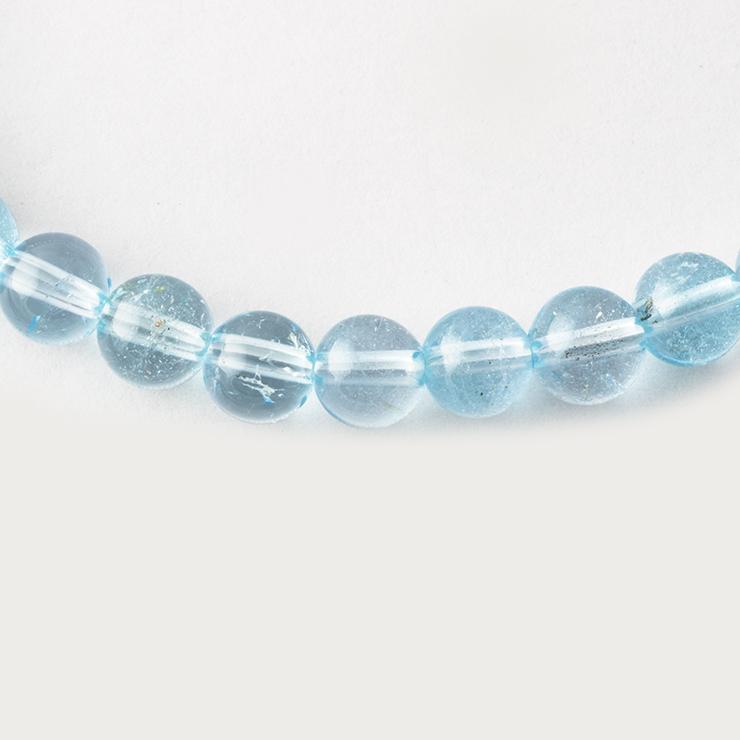 一点もの】ブルートパーズ6mm シンプルブレスレット【鑑別書付き
