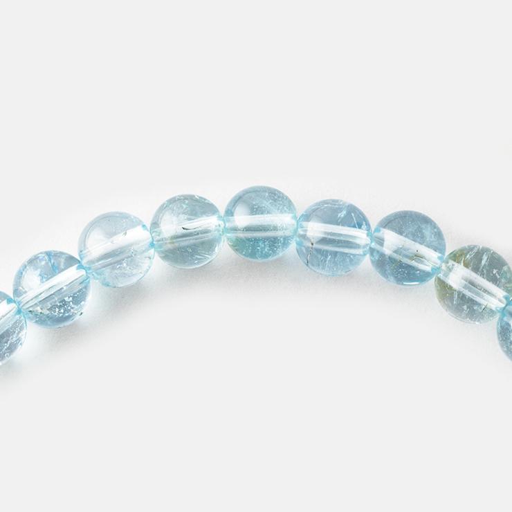 一点もの】ブルートパーズ6mm シンプルブレスレット【鑑別書付き 