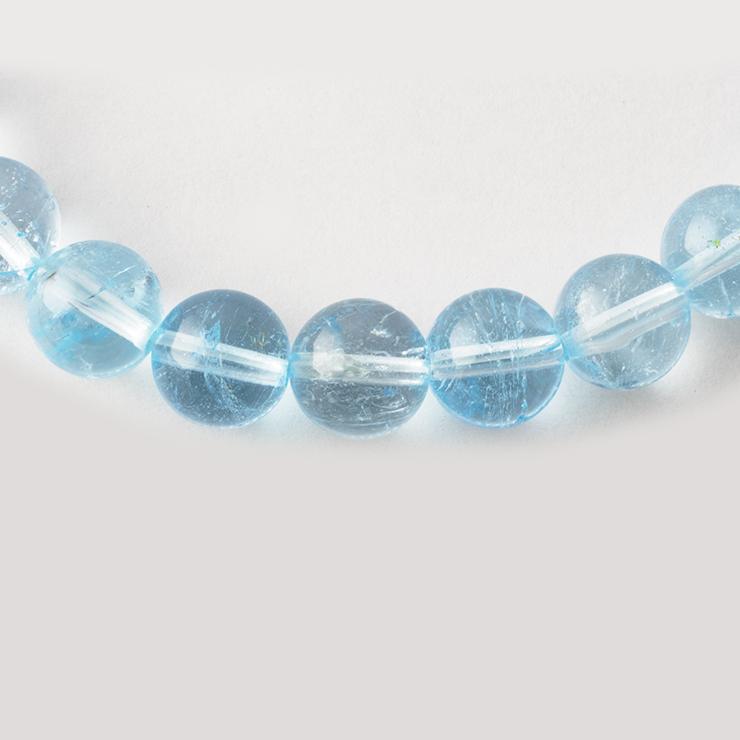 【一点もの】ブルートパーズ8mm シンプルブレスレット【鑑別書付き】 パワーストーン/天然石/ギフト |  | 01