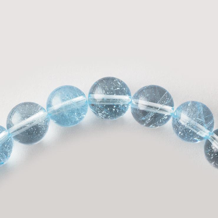 【一点もの】ブルートパーズ8mm シンプルブレスレット【鑑別書付き】 パワーストーン/天然石/ギフト |  | 04