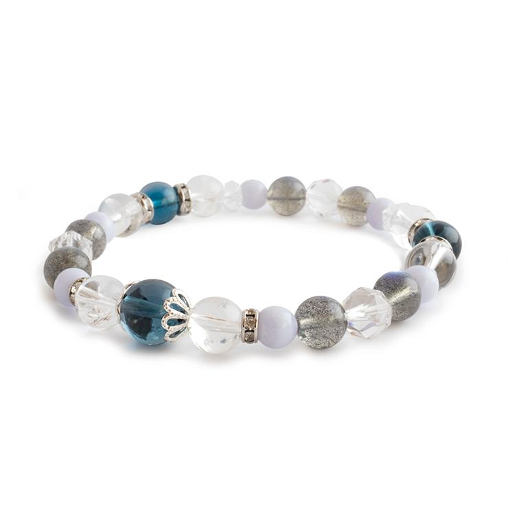 【一点もの】ロンドンブルートパーズ・アイリスクォーツ デザインブレスレット | 