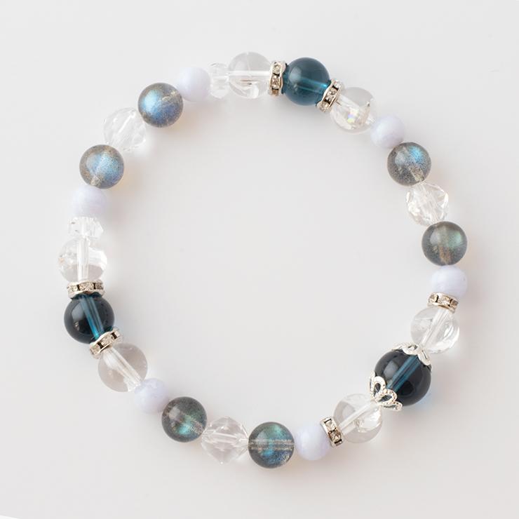 【一点もの】ロンドンブルートパーズ・アイリスクォーツ デザインブレスレット |  | 02