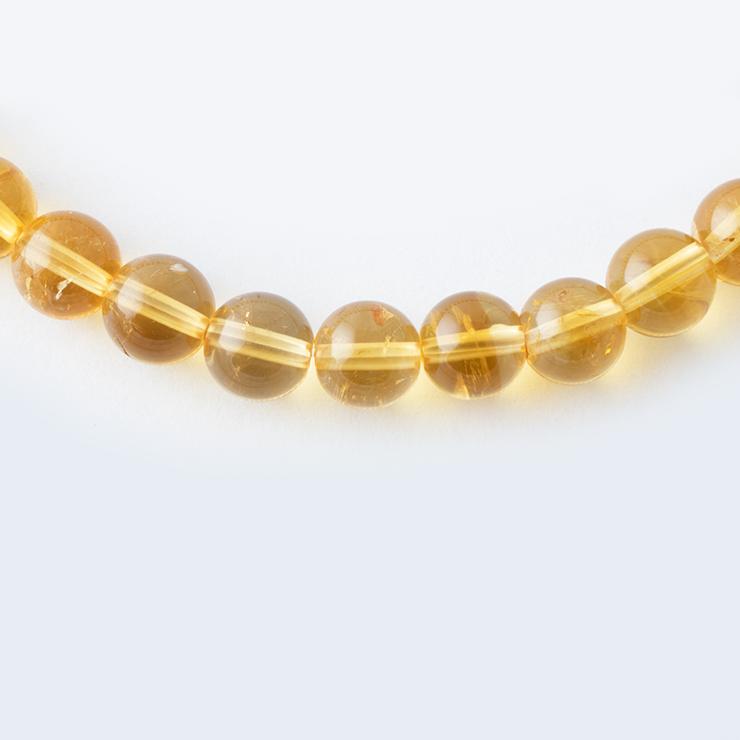 【一点もの】シトリン6mm シンプルブレスレット【鑑別書付き】 パワーストーン/天然石/ギフト |  | 01