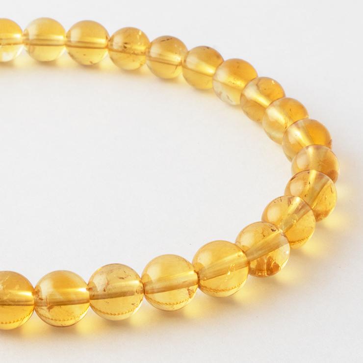 【一点もの】シトリン6mm シンプルブレスレット【鑑別書付き】 パワーストーン/天然石/ギフト |  | 05