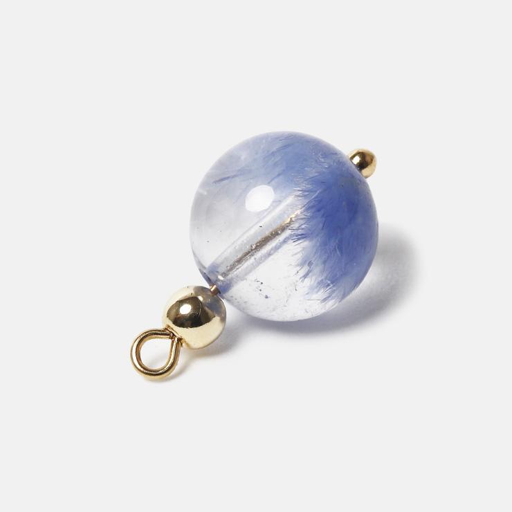 一点もの】デュモルチェライトインクォーツ9mm ペンダント【鑑別