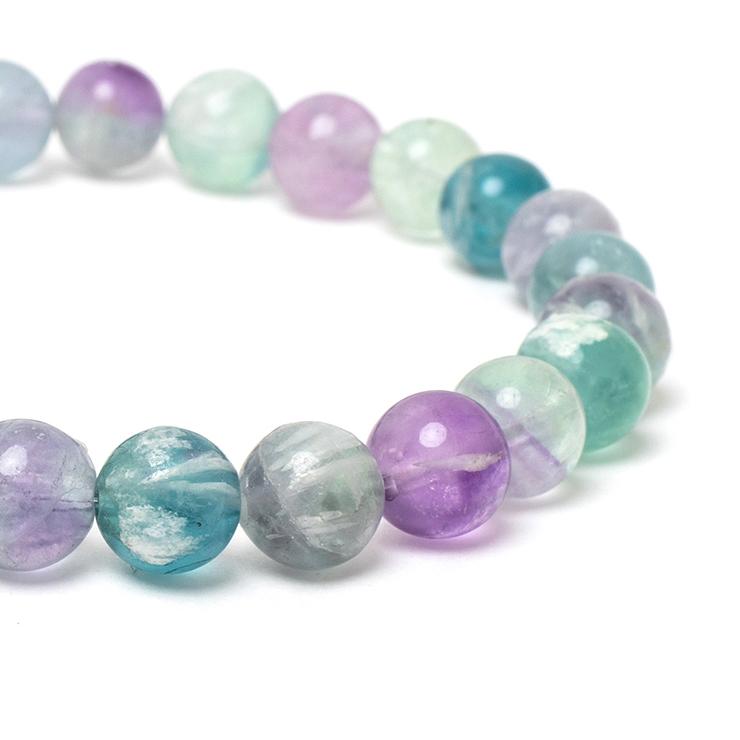 白い羽根状の神秘【一点もの】エンジェルフェザーフローライト8mm シンプルブレスレット | 