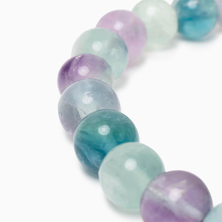 白い羽根状の神秘【一点もの】エンジェルフェザーフローライト8mm シンプルブレスレット |  | 03