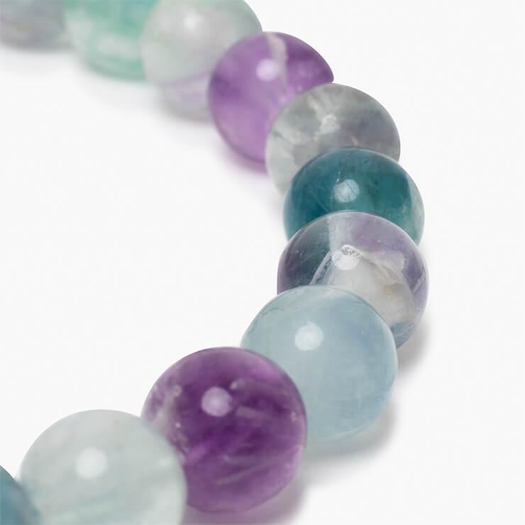 白い羽根状の神秘【一点もの】エンジェルフェザーフローライト8mm シンプルブレスレット |  | 05