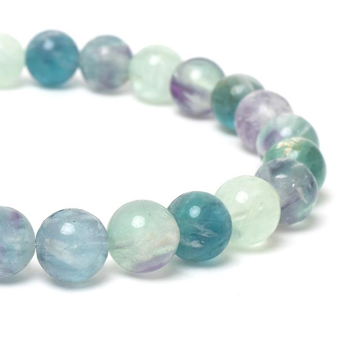 白い羽根状の神秘【一点もの】エンジェルフェザーフローライト8mm シンプルブレスレット | 