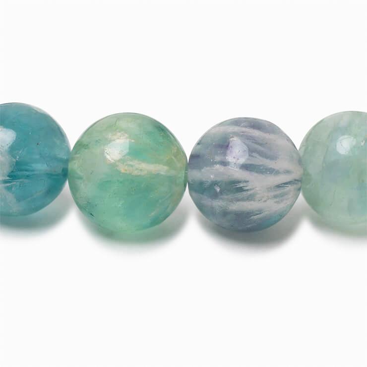 白い羽根状の神秘【一点もの】エンジェルフェザーフローライト10mm シンプルブレスレット |  | 01