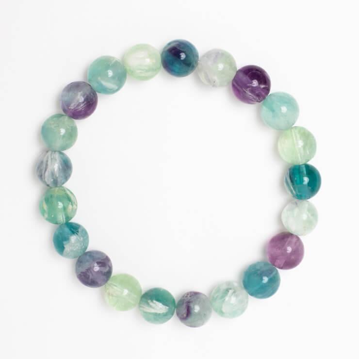 白い羽根状の神秘【一点もの】エンジェルフェザーフローライト10mm シンプルブレスレット |  | 02