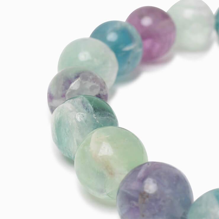 白い羽根状の神秘【一点もの】エンジェルフェザーフローライト10mm シンプルブレスレット |  | 03