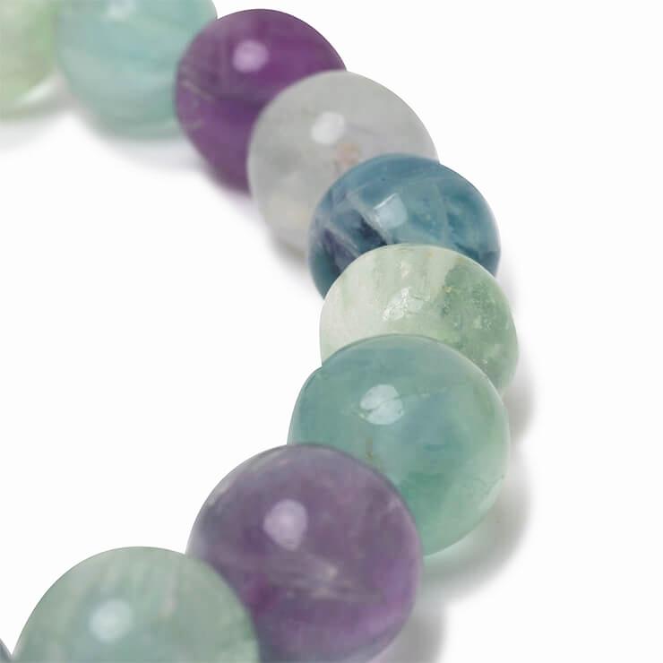 白い羽根状の神秘【一点もの】エンジェルフェザーフローライト10mm シンプルブレスレット |  | 05