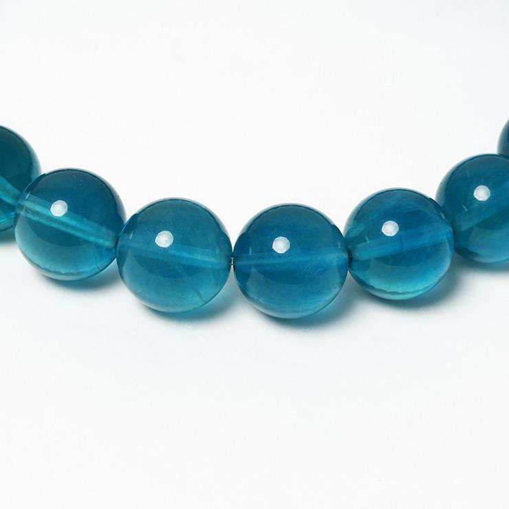 一点もの】ブルーフローライト10mm シンプルブレスレット【鑑別書付き 