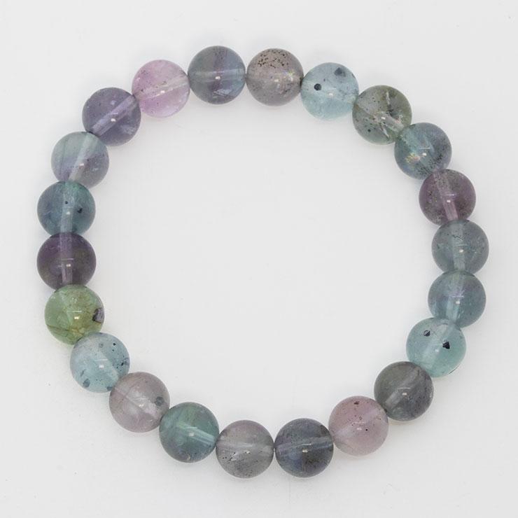 【一点もの】チャルコパイライトインフローライト8mm シンプルブレスレット |  | 02