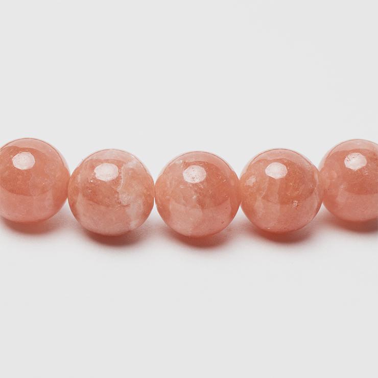 【一点もの】インカローズ（縞あり）7mm シンプルブレスレット【鑑別書付き】 |  | 01