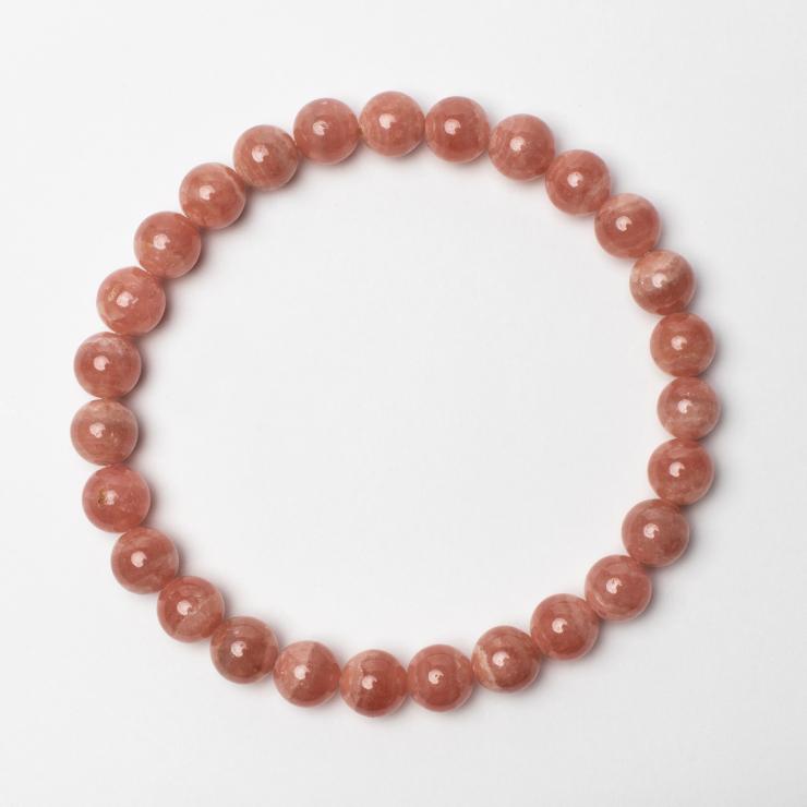 【一点もの】インカローズ（縞あり）7mm シンプルブレスレット【鑑別書付き】 |  | 02