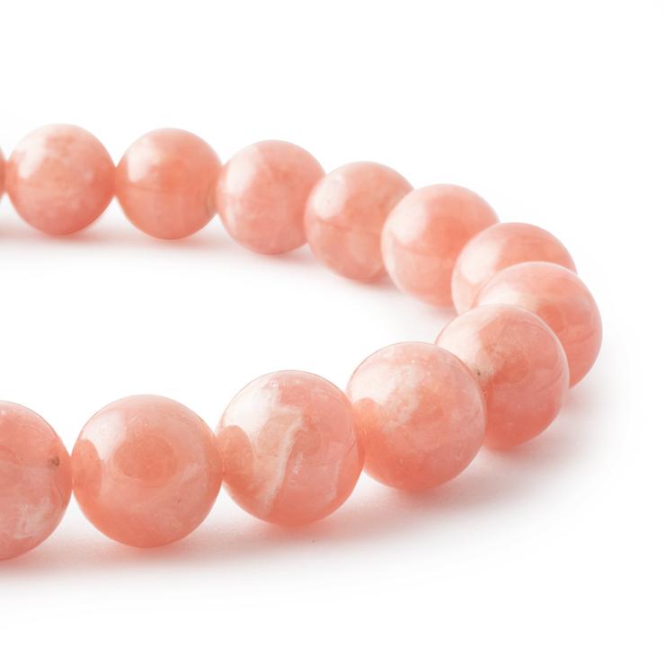 【一点もの】インカローズ（縞あり） 8mm シンプルブレスレット【鑑別書付き】パワーストーン/天然石/ギフト | 