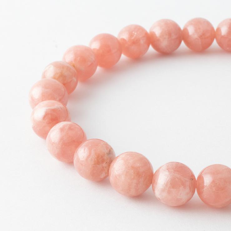 【一点もの】インカローズ（縞あり） 8mm シンプルブレスレット【鑑別書付き】パワーストーン/天然石/ギフト |  | 03