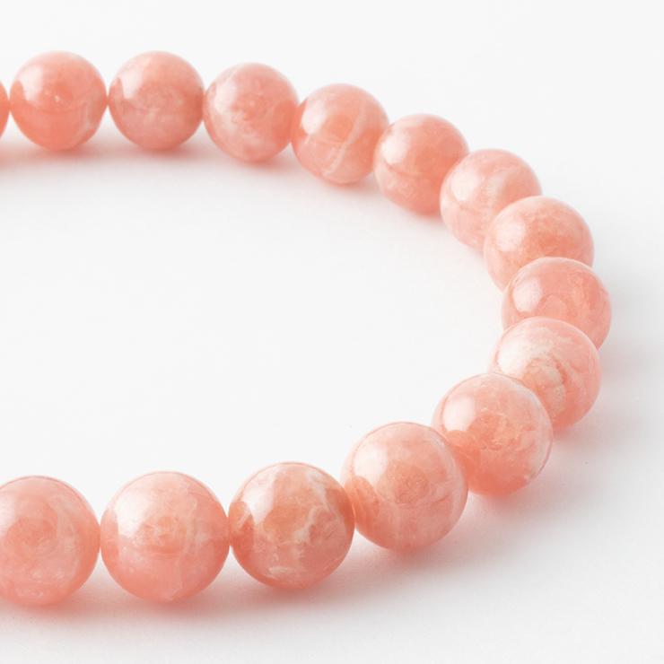 【一点もの】インカローズ（縞あり） 8mm シンプルブレスレット【鑑別書付き】パワーストーン/天然石/ギフト |  | 05