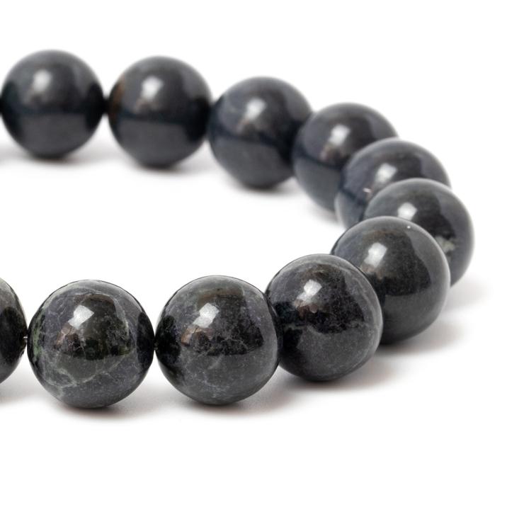 北海道の大地が生み出す霊石【一点もの】神居古潭石 濃藍 12mm  シンプルブレスレット | 