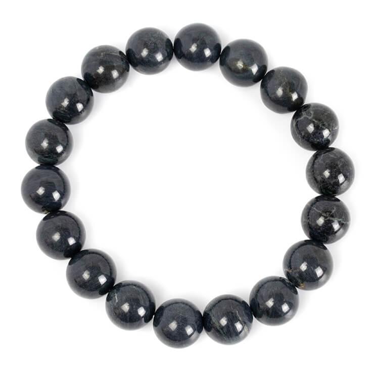 北海道の大地が生み出す霊石【一点もの】神居古潭石 濃藍 12mm  シンプルブレスレット |  | 03
