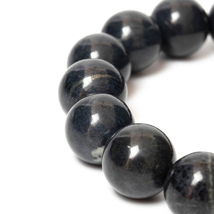 北海道の大地が生み出す霊石【一点もの】神居古潭石 濃藍 12mm  シンプルブレスレット |  | 05