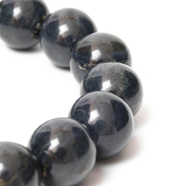 北海道の大地が生み出す霊石【一点もの】神居古潭石 濃藍 12mm  シンプルブレスレット |  | 07