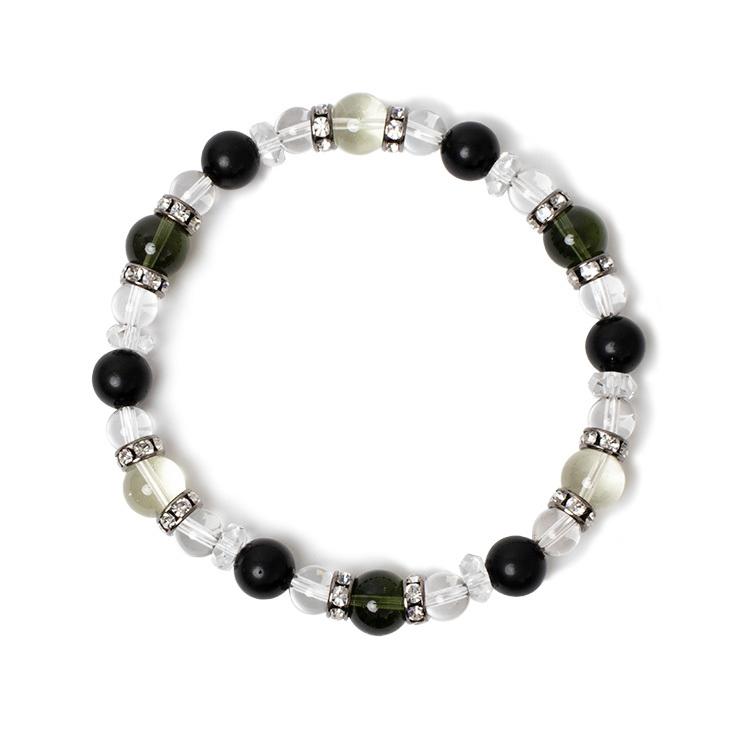 隕石が生み出した天然ガラス【一点もの】宇宙石 デザインブレスレット |  | 02