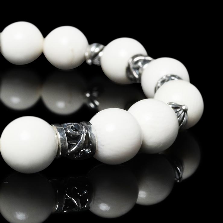 一点もの】マンモスアイボリー デザインブレスレット【鑑別書付き