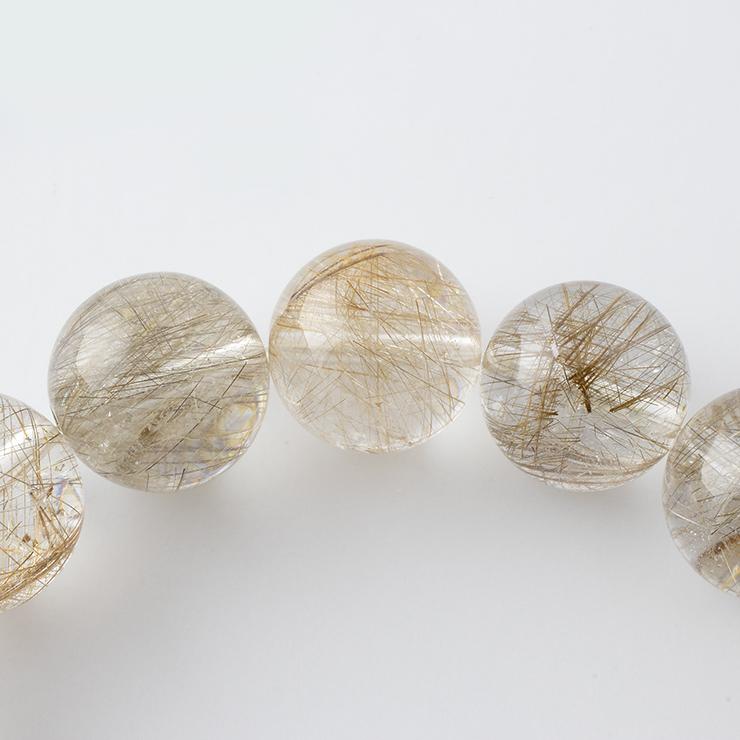 シルバールチルクォーツ12ミリ 一点もの】シルバールチルクォーツ12mm シンプルブレスレット【鑑別書