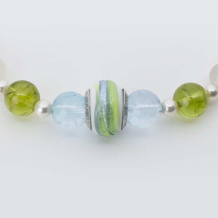 【一点もの】ベネチアンビーズ・ブルートパーズ デザインブレスレット |  | 01