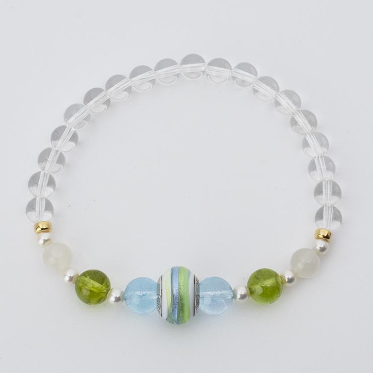 【一点もの】ベネチアンビーズ・ブルートパーズ デザインブレスレット |  | 02