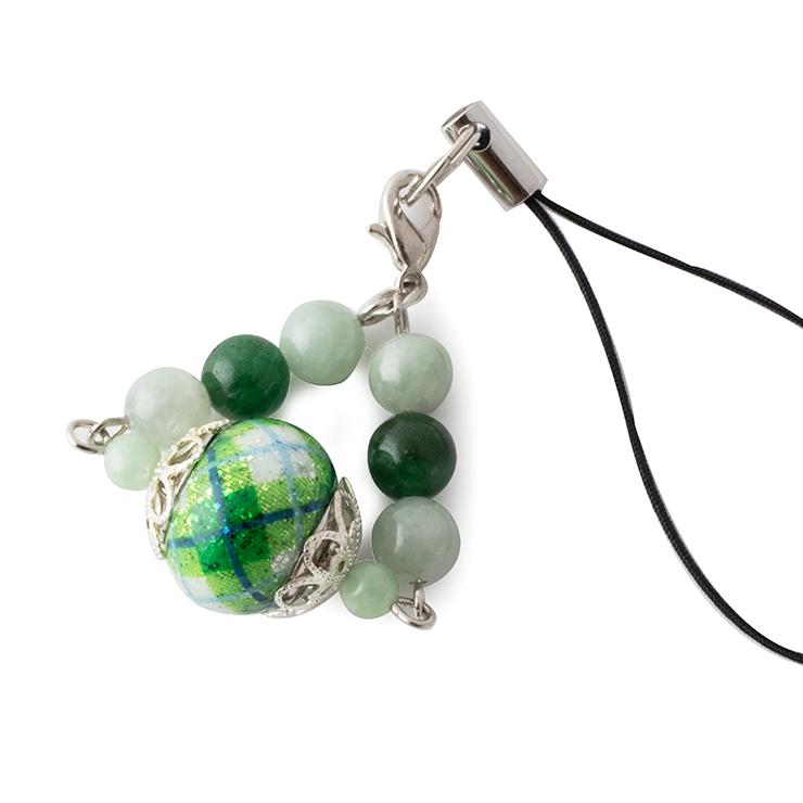 【一点もの】ベネチアンビーズ・翡翠 デザインストラップ | 