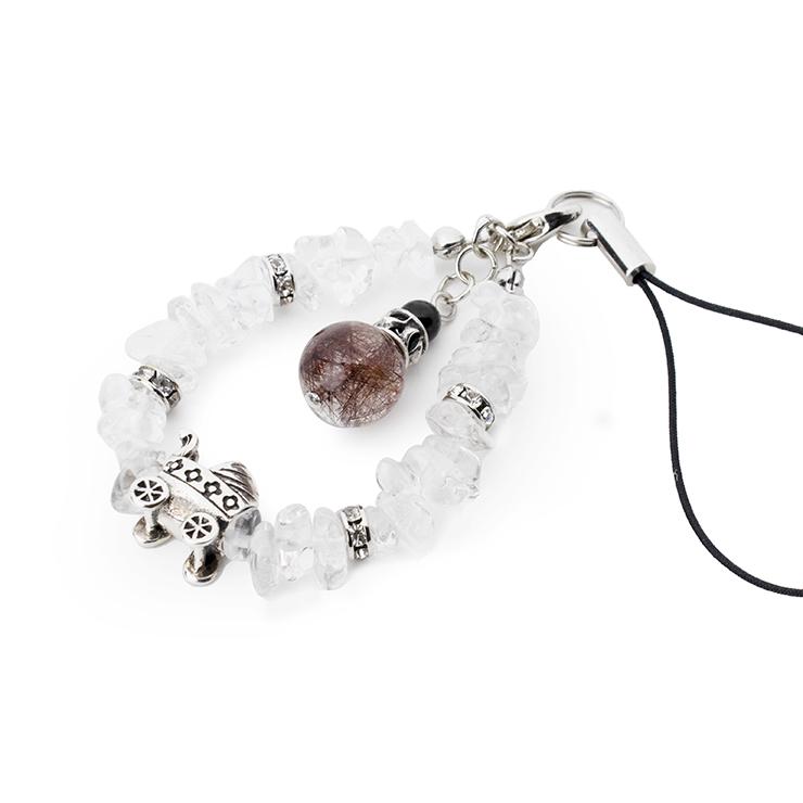 【一点もの】シルバービーズ・レッドルチルクォーツ デザインストラップ | 