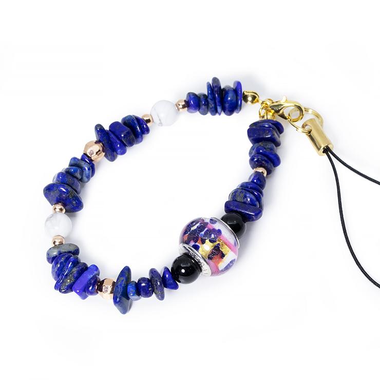 【一点もの】ベネチアンビーズ・ラピスラズリ デザインストラップ | 