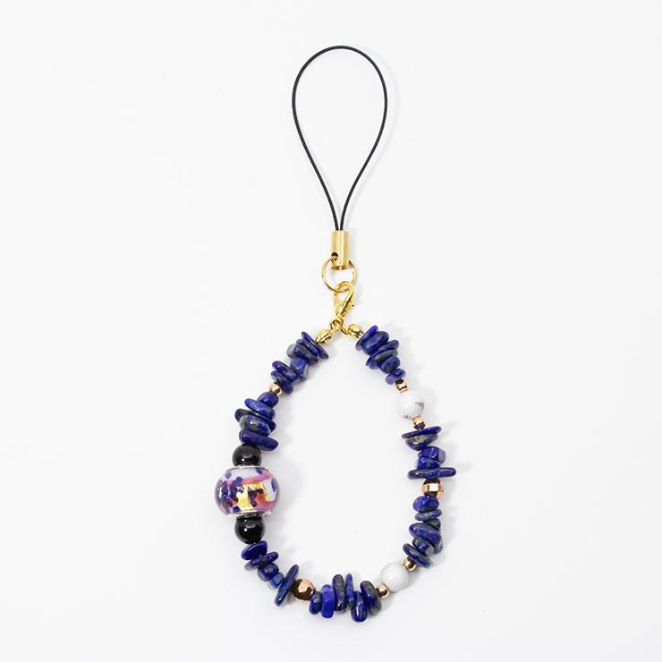 【一点もの】ベネチアンビーズ・ラピスラズリ デザインストラップ |  | 02