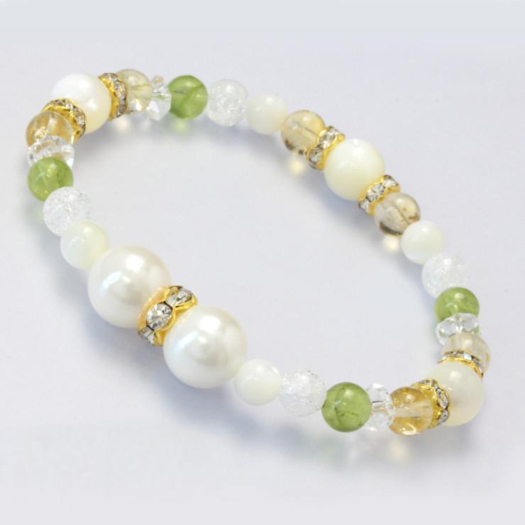 パール・ペリドット デザインブレスレット | 