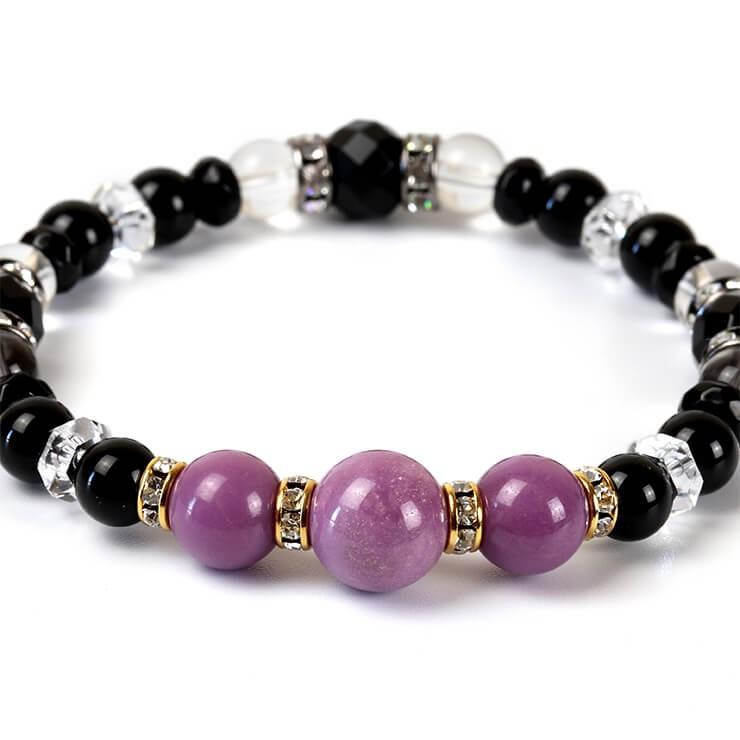 フォスフォシデライト・ブラックオニキス デザインブレスレット |  | 02